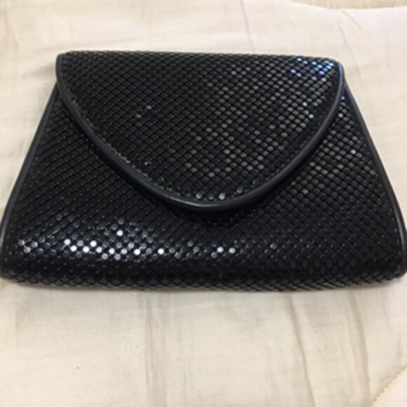 Vintage Whiting & Davis Black Mesh Envelope Style Bag - Picture 12 of 12